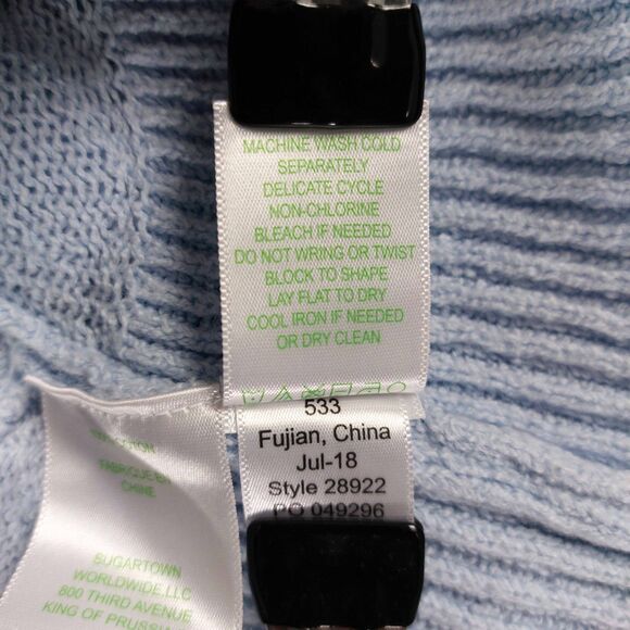 Lilly Pulitzer Sweater Womens XXS / XS Elena Wrap Poncho Blue Knit Oversized - Picture 6 of 8